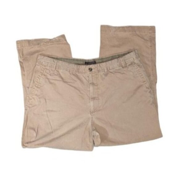 Old Navy Loose Fit Cotton Khaki Pants Sz 42 x 30 Dark Khaki Mens - Picture 1 of 8